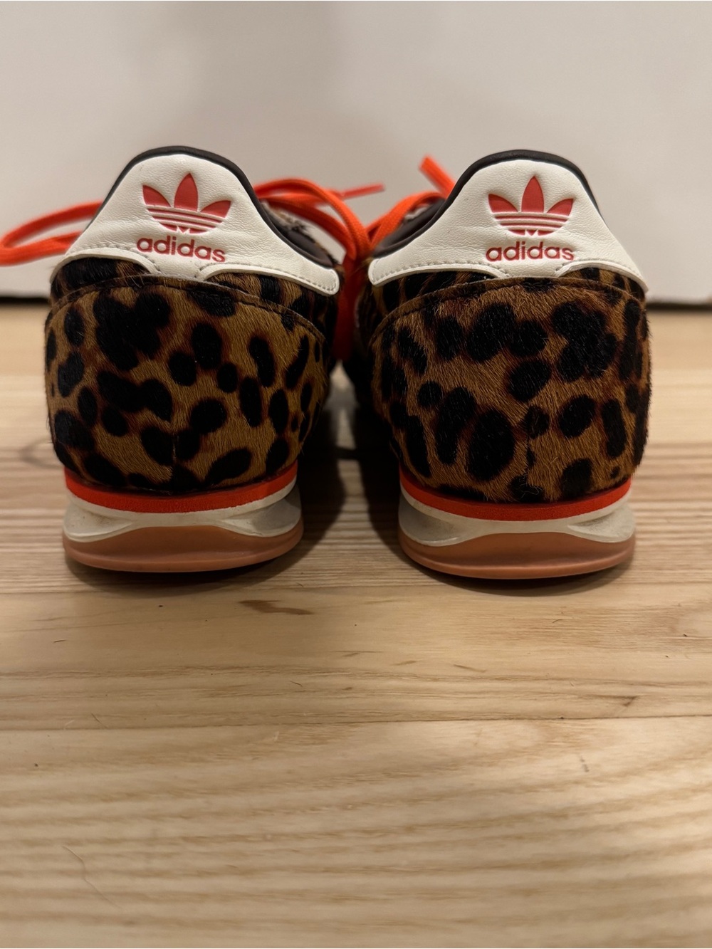 adidas Leopard-Print SL 72 Runner Sneakers with Orange Laces - Picture 5 of 6